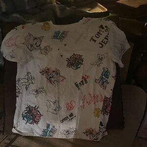 Tom and Jerry Graphic Short Sleeve Tee - White